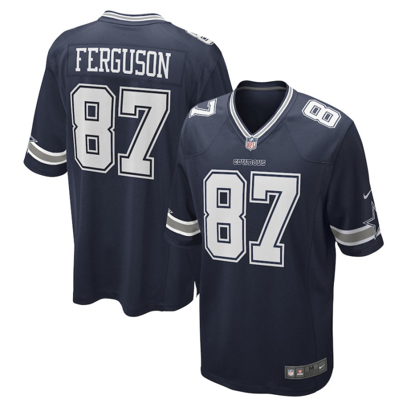 Jake Ferguson Jersey Navy Dallas Cowboys