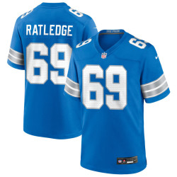 Tate Ratledge Jersey Blue Detroit Lions